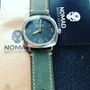 M1 Vintage Leather Watch Strap in Olive with Pre-V PVD Black Buckle (24mm)