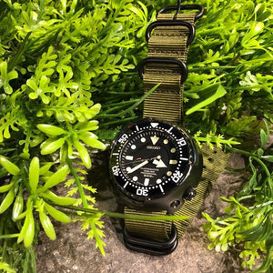 Heavy Duty Zulu Strap in Olive with Silver Buckle (22mm)