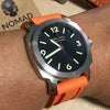 V3 Rubber Strap in Orange with Pre-V PVD Black Buckle (22mm)