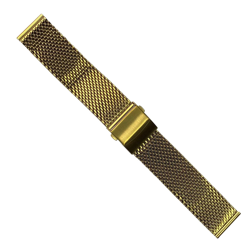 Premium Milanese Mesh Watch Strap in Yellow Gold (20mm)
