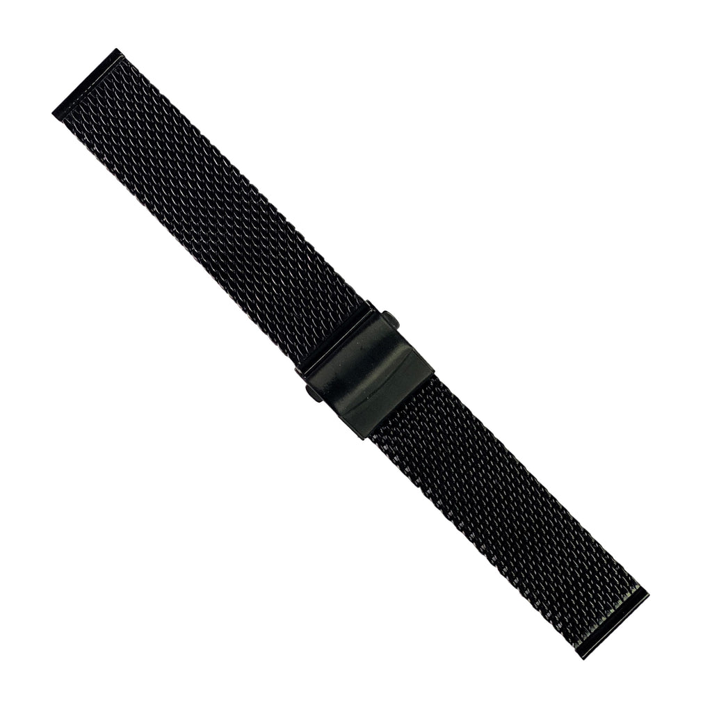 Premium Milanese Mesh Watch Strap in Black (20mm)