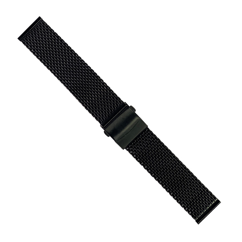 Premium Milanese Mesh Watch Strap in Black (20mm)