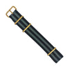 Premium Nato Strap in Black Grey James Bond with Bronze Buckle (18mm)