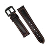 M2 Oil Waxed Leather Watch Strap in Maroon with PVD Black Buckle (20mm)