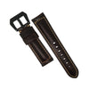 M2 Oil Waxed Leather Watch Strap in Maroon with Pre-V PVD Black Buckle (22mm) - Nomadstore Singapore