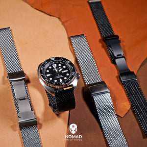 Premium Milanese Mesh Watch Strap in Black (20mm)