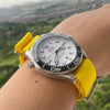 Premium Nato Strap in Yellow with Polished Silver Buckle (20mm)