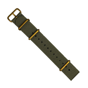 Premium Nato Strap in Grey with Bronze Buckle (18mm)