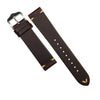 Premium Vintage Oil Waxed Leather Watch Strap in Maroon w/ Silver Buckle (20mm)