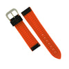 Performax Carbon Embossed Leather Hybrid Strap in Orange Stitching (22mm)