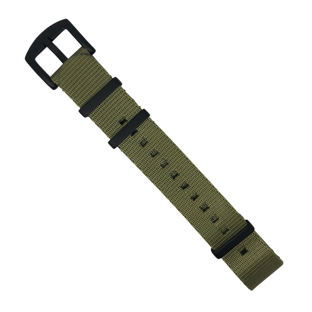 Seat Belt Nato Strap in Olive with Black Buckle (22mm)