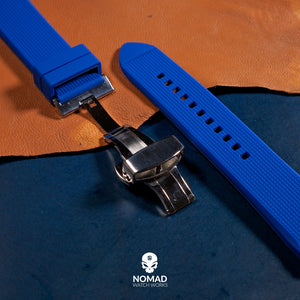 Silicone Rubber Strap w/ Butterfly Clasp in Navy (21mm)