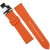 Silicone Rubber Strap w/ Butterfly Clasp in Orange (20mm)