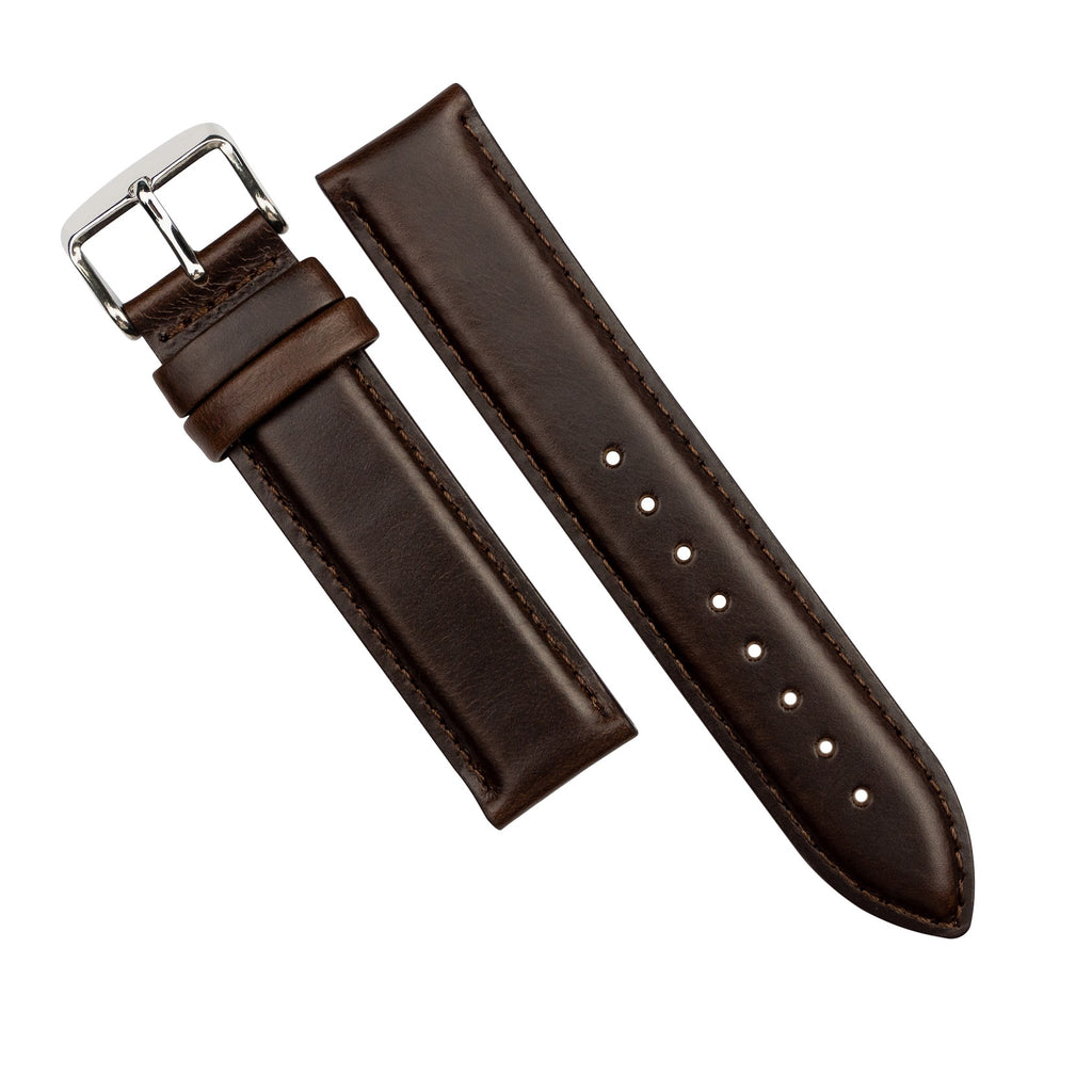 Genuine Smooth Leather Watch Strap in Brown (22mm)
