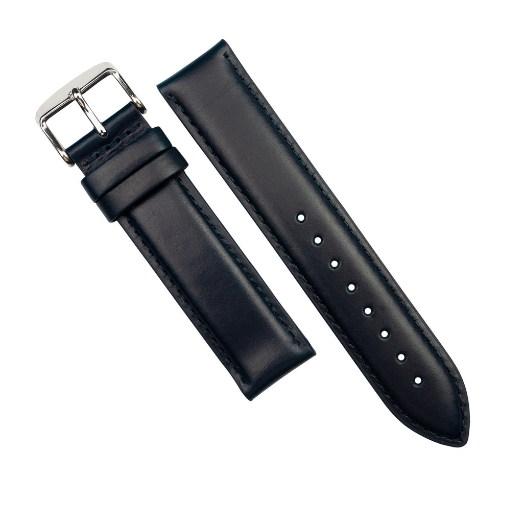 Genuine Smooth Leather Watch Strap in Navy (18mm)