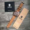 Premium Vintage Calf Leather Watch Strap in Tan w/ Silver Buckle (20mm)