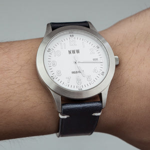 Emery Vintage Buttero Leather Strap in Navy (22mm)