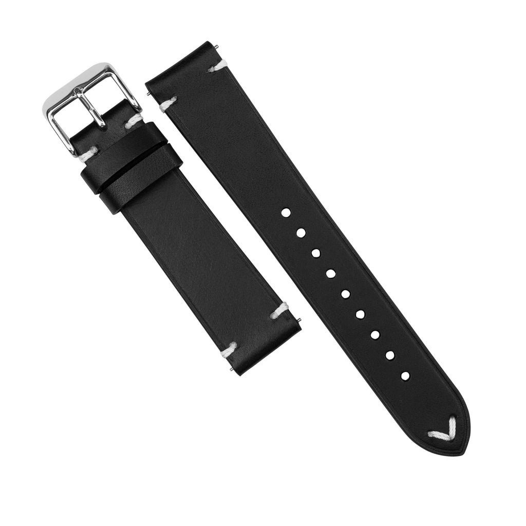 Emery Vintage Buttero Leather Strap in Black (20mm)