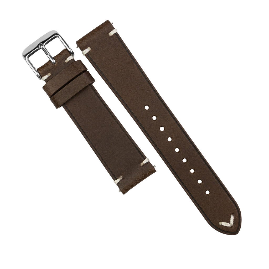 Emery Vintage Buttero Leather Strap in Brown (20mm)