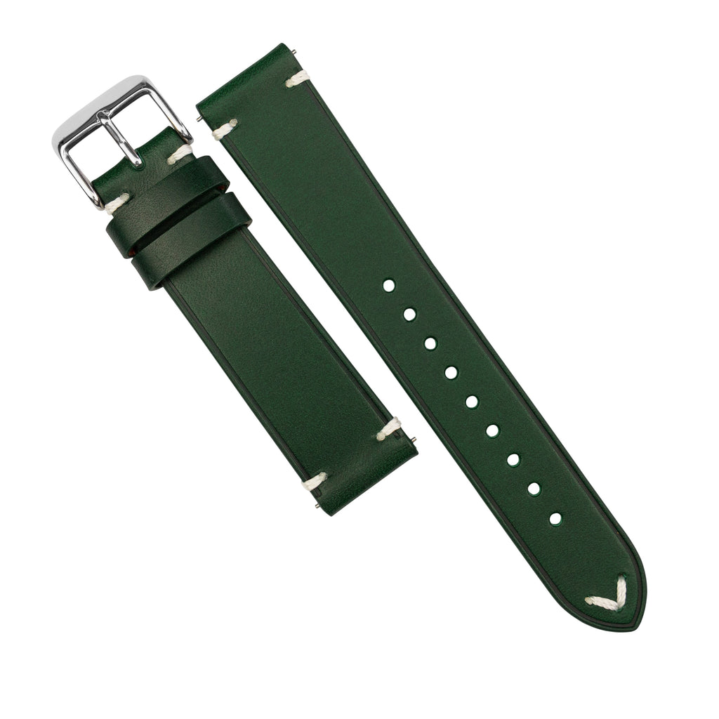 Emery Vintage Buttero Leather Strap in Green (22mm)