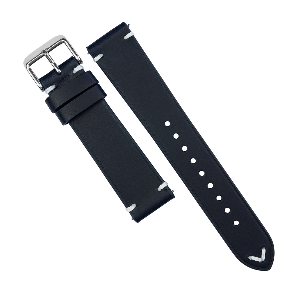 Emery Vintage Buttero Leather Strap in Navy (22mm)