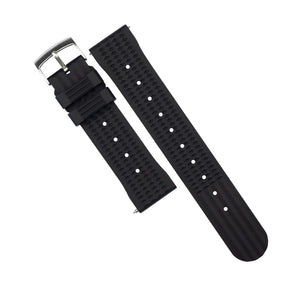 Waffle FKM Rubber Strap in Black (20mm)