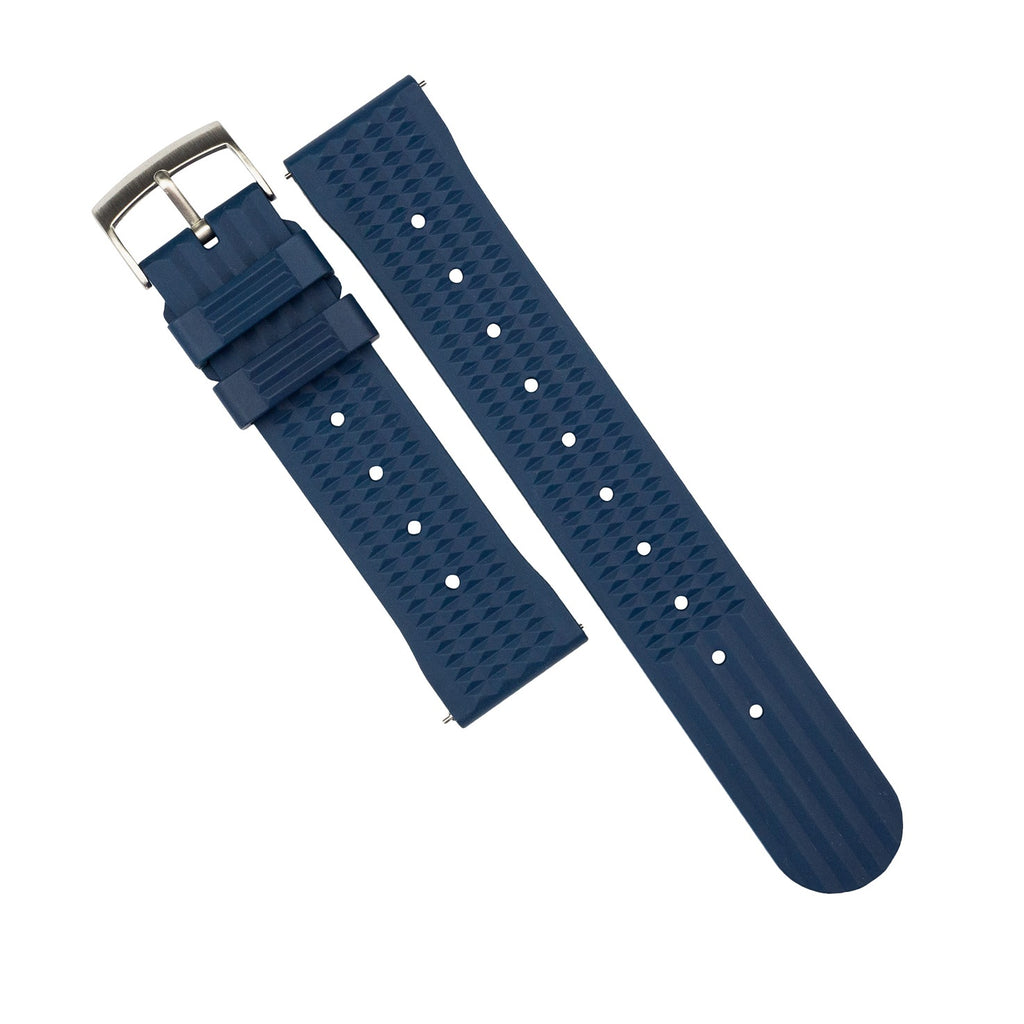Waffle FKM Rubber Strap in Navy (20mm)