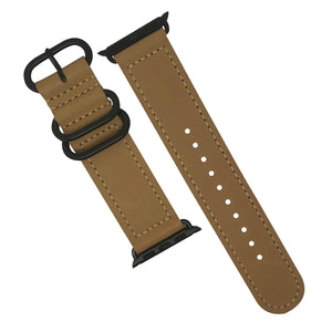 Apple Watch Leather Zulu Strap in Natural with Black Buckle 38 40 4 Nomad Watch Works ID