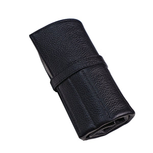 Leather Strap Roll in Black (10 Slots) - Nomad watch Works