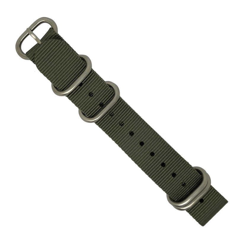Heavy Duty Zulu Strap in Grey with Silver Buckle (24mm) - Nomad watch Works