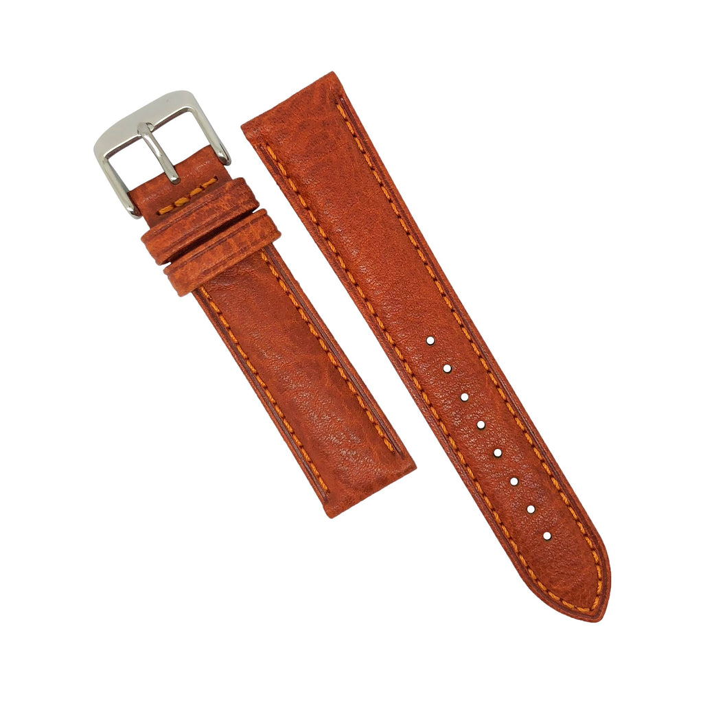 Italian Veg Tanned Leather Strap in Tan (18mm) - Nomad watch Works