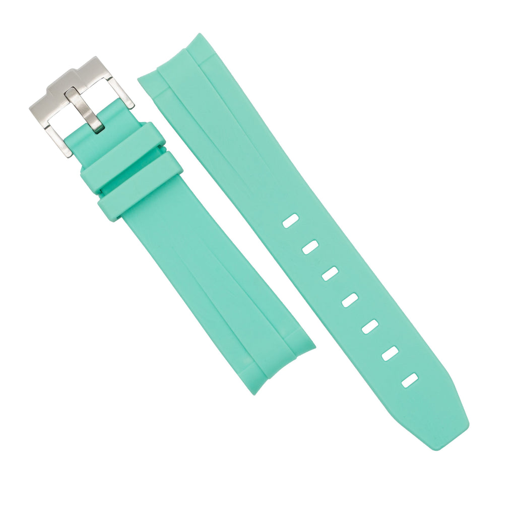 Curved End Rubber Strap for Omega x Swatch Moonswatch in Tiffany (20mm)