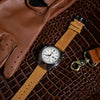 Quick Release Modern Leather Watch Strap in Tan w/ Silver Buckle (20mm)