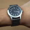 Quick Release Canvas Watch Strap in Grey with Brushed Silver Buckle (22mm)