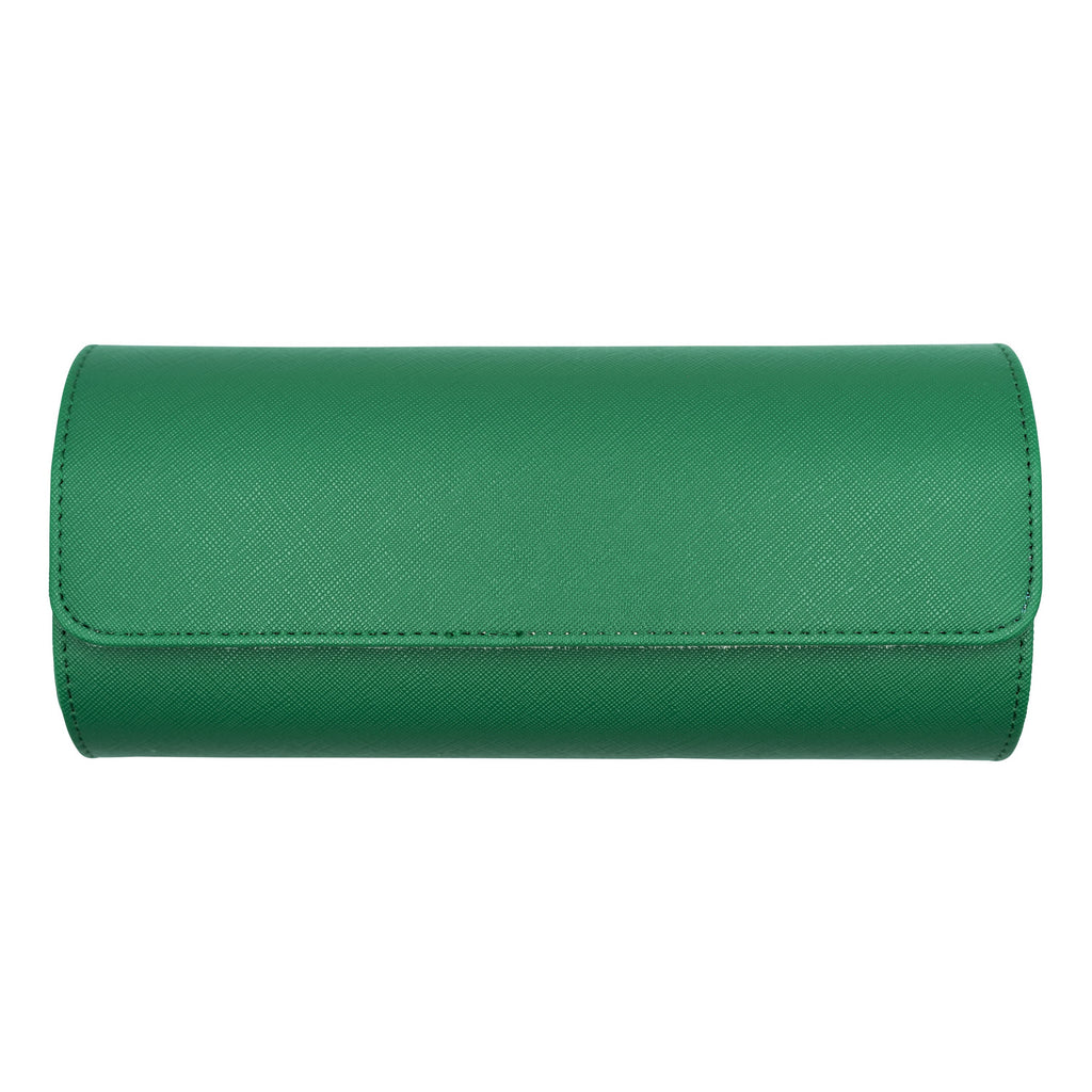 Saffiano Leather Watch Case in Green (3 Slots)