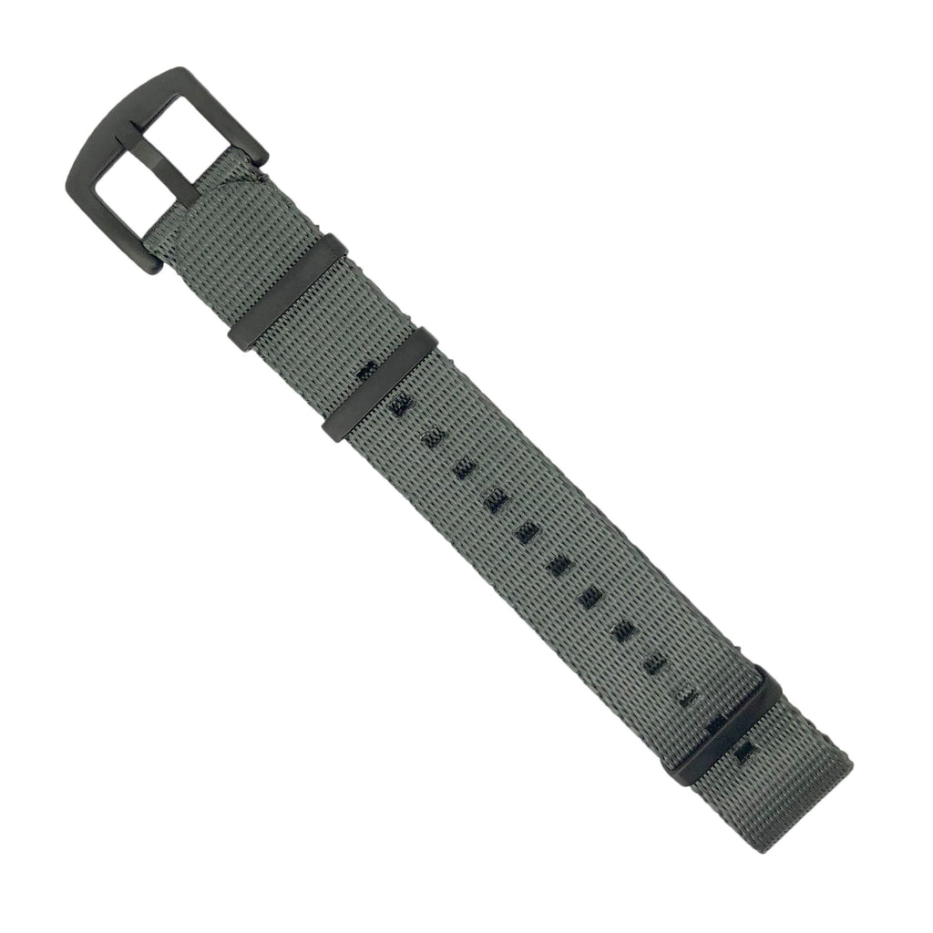 Seat Belt Nato Strap in Grey with Black Buckle (20mm)