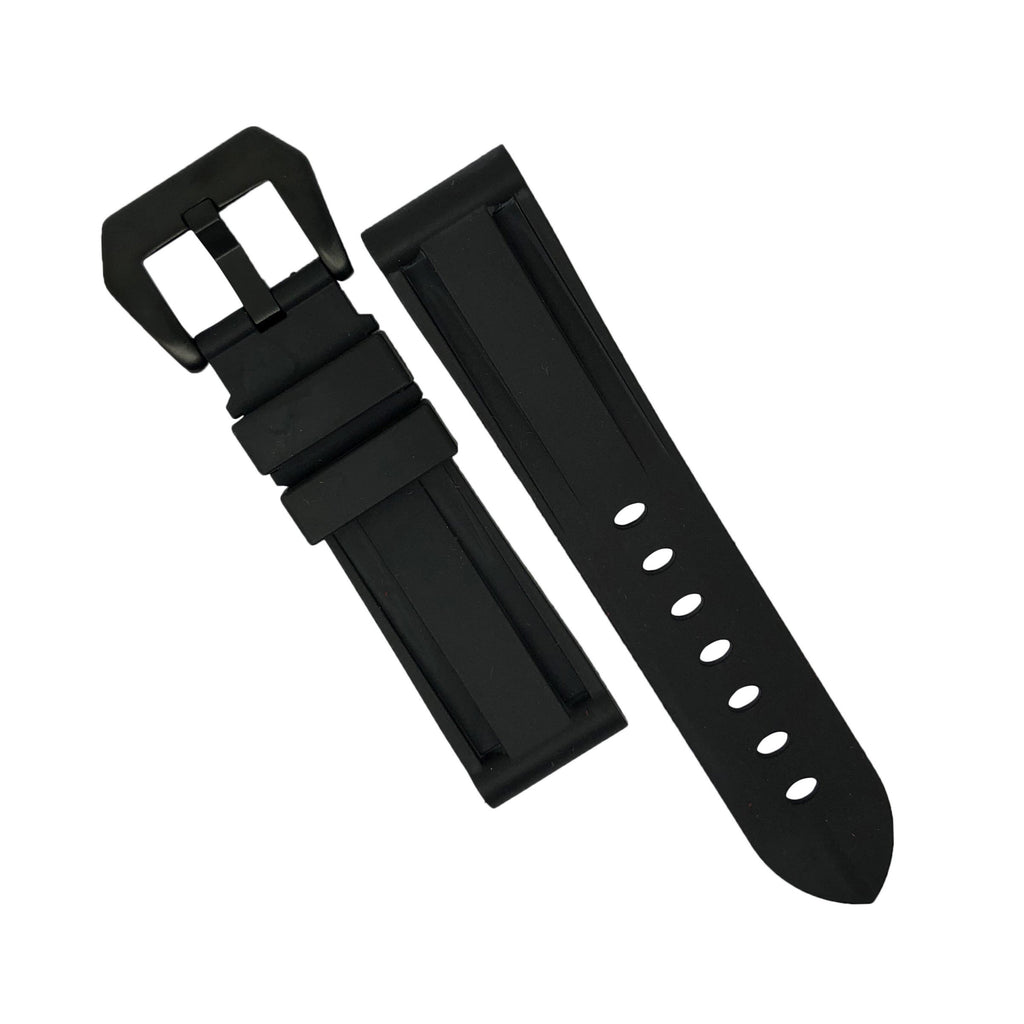 V3 Rubber Strap in Black with Pre-V PVD Black Buckle (24mm)