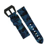 V3 Rubber Strap in Blue Camo with Pre-V PVD Black Buckle (24mm)