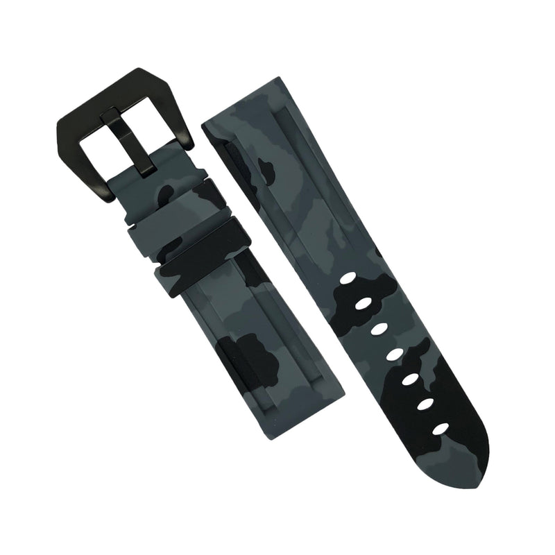 V3 Rubber Strap in Grey Camo with Pre-V Black Buckle (20mm)
