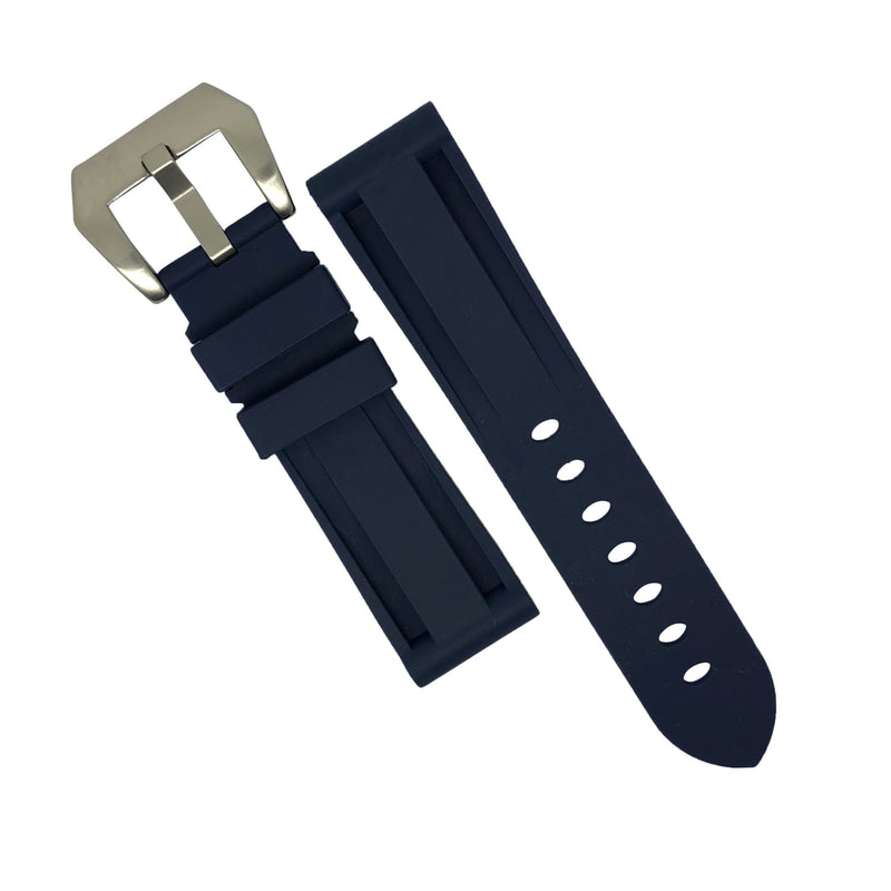 V3 Rubber Strap in Navy with Pre-V Silver Buckle (20mm)